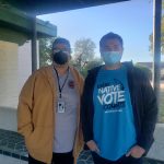 Chad Edwards and Gila River Indian Community Pollworker Darren Morago